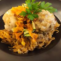 Tiroler Knödel (vegan) at Traditionsgasthof Weissbacher in Wildschonau