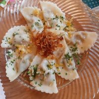 Ravioli (home made) with a filling of mushrooms. at Traditionsgasthof Weissbacher in Wildschonau