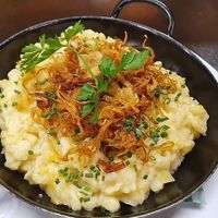 Käsespätzle vegan at Traditionsgasthof Weissbacher in Wildschonau