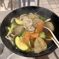 Wonton noodle soup  at Happy Veggie House in Calgary