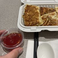 Sweet and sour saucee  at Happy Veggie House in Calgary