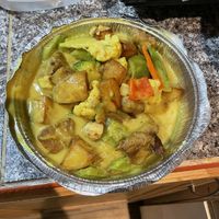 Lamb curry - awesome creamy flavours!  at Happy Veggie House in Calgary