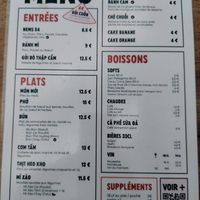 Carte menu at Little Vietnam in Annecy