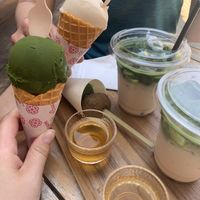 Ice cream, matcha, and daifuku dumplings. All vegan!   at Sumekamicha in Kyoto