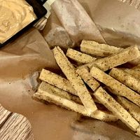 Tofu Fries with vegan dippping sauce  at Casa Nueva in Athens