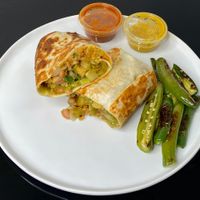 burrito nopal - dairy + grilled jalapeños (plated at home) at Carmelo's Tacos - Broadway E in Seattle