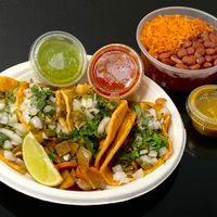 tacos de nopales + beans + rice at Carmelo's Tacos - Broadway E in Seattle