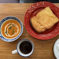 Grilled cheese with tomato soup (morning set)  at Soup or Salad in Busan