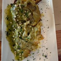 Alcachofas con salsa de pimientos   at Malabata in Conil De La Frontera