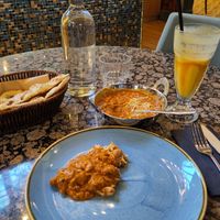 Paneer Curry, Naan and Lassi at Sarthi in Bath