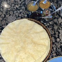 Poppadoms with chutney tray  at Sarthi in Bath