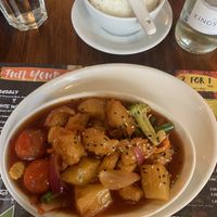 Classic sweet and sour with vegan bites and rice  at Banana Tree - Wardour in London