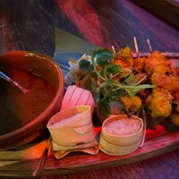 Vegan chicken Satay. DELICIOUS!!!  at Banana Tree - Wardour in London