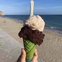 Cocoa and pear-wine  at ECHO Gelato Lab in Sesimbra