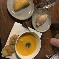 Empanadas and soup   at Mishqui Peruvian Bistro in Madison