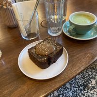 Matcha latte and banana bread!   at Frankly My Dear in Crete
