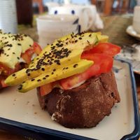 Avocado and tomato toasts  at DAO of Life in Sihanoukville