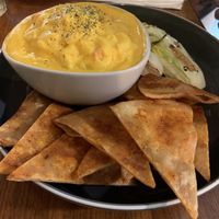 Mac and cheese. With Chinese cabbage and fried pita for some reason? at Herban Kitchen and Bar - 二本餐廳 in Taipei