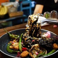 Bamboo Charcoal Pasta at Herban Kitchen and Bar - 二本餐廳 in Taipei