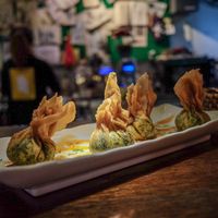 Cashew spinach wonton at Herban Kitchen and Bar - 二本餐廳 in Taipei