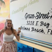 The owner made us an oat milk coffee while we waited for our delicious sandwiches! at Graze Street AMI in Holmes Beach
