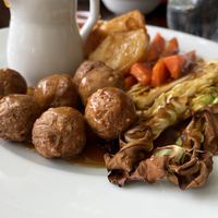 Meatless meatball Sunday roast  at The Ship in Frinton-on-sea