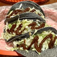 Veggie tacos, ordered vegan  at Nini's Taqueria in Durango