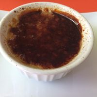 Vegan creme brûlée with a thick, crisp sugar top. at Eden in Eden in Miami