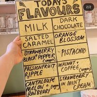 Flavour examples. Always well labelled at Mary's Milk Bar  in Edinburgh