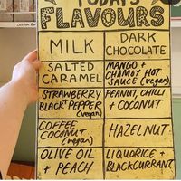 Flavour examples. Always well labelled at Mary's Milk Bar  in Edinburgh