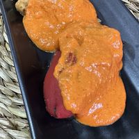 Pimientos rellenos de soja  at Balneario Casa Pallotti in Molinar