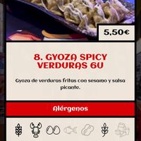 Contiene huevo y crustaceoacrustáceos  at Tsuruta Ramen in Mostoles