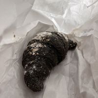 cornetto al carbone  at Focaccina di Fabio e Denisia in Lecco