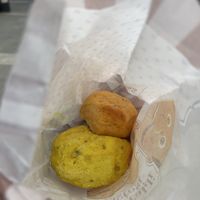 turmeric and tomato/balsamic focaccine  at Focaccina di Fabio e Denisia in Lecco