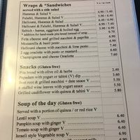 menu at Shiloh Vegetarian Cafe in Berlin