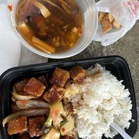 mongolian tofu and hot and sour soupp  at Tan's Asian Cafe in Tallahassee