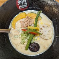 vegan ramen at Halal Wagyu & vegan Ramen Gyumon Kyoto in Kyoto