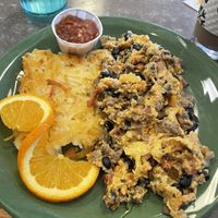 Vegan Scramble with black bean salsa   at Snow City Cafe in Anchorage