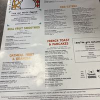 Menu clearly marked! Do note— some things are vegan but not marked, like the oatmeal.   at Snow City Cafe in Anchorage