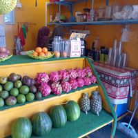 Made with fresh exotic fruit at Happy Fruits Smoothie in Semporna