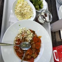 Wok stir fry sweet and sour with rice and Brokkoli   at Campusmensa Poppelsdorf (CAMPO) in Bonn