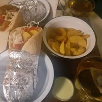 Gyros roll and smetana-tofu sauce at Fruits&Veges in Moscow