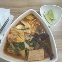 Thai style soup noodles pho with rice noodles  at Lianjie Healthy Vegetarian - 蓮潔養生素食(原越南養身素食) in Taipei