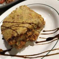 Potato casserole with “meat” at Nym Kitchen in Moscow