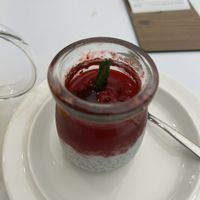Coconut Chia seed pudding with berry jam  at Plantude - Godeok  in Seoul