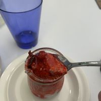 Korean Marigold Tea and the Coconut Chia seed pudding with berry jam - small but yummy!  at Plantude - Godeok  in Seoul