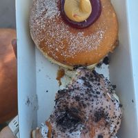 Peanut Butter & Jam Donut & Oreo Glaze Donut at Kenilworth Country Bakery in Mooloolaba