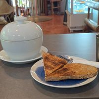 Soup and toast at Art Cafe in Koh Phangan