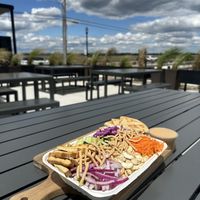 Sesame crunch salad with sesame ginger dressing and toasted pita  at Greens and Grains  in Ventnor City