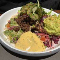 Cheezeburger bowl with guac. Be warned there’s no tortilla unlike what the menu says    at Club Mexicana - Boxhall City in London